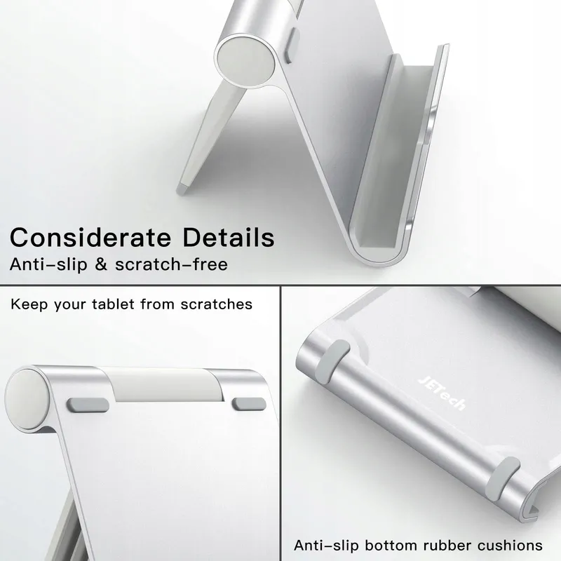 JETech Verstelbare Tabletstandaard iPad Galaxy Tab Zilver — foto 6