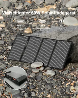 ELECAENTA 60W Draagbare Zonneoplader Opvouwbaar IP68 — miniatuur 6