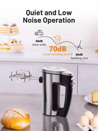 VINATO Handmixer 300W 6 Snelheden 2 Gardes en Deeghaken — miniatuur 6
