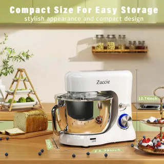 ZUCCIE Keukenmachine 5L Stil Mixer 3 Gereedschappen Spatbescherming — miniatuur 7