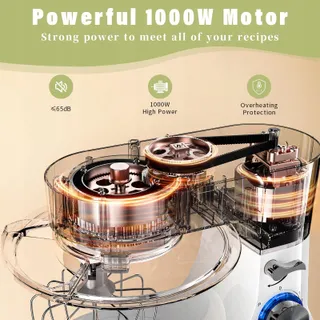 ZUCCIE Keukenmachine 5L Stil Mixer 3 Gereedschappen Spatbescherming — miniatuur 2