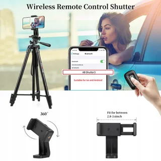 JOILCAN Aluminium Statief 161cm Smartphone Camera Bluetooth — miniatuur 5