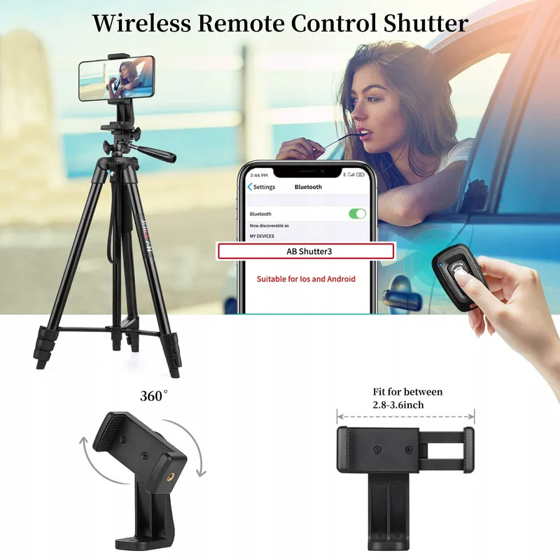 JOILCAN Aluminium Statief 161cm Smartphone Camera Bluetooth — foto 5