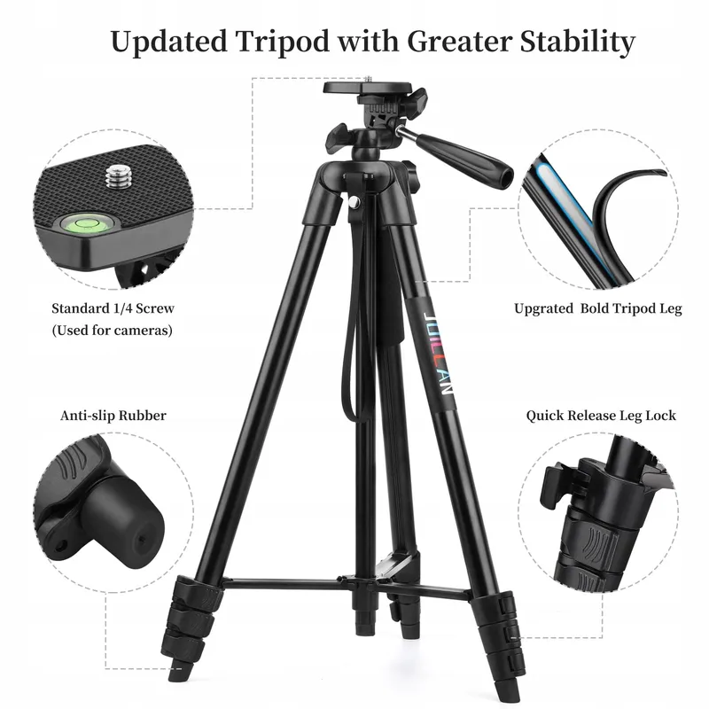 JOILCAN Aluminium Statief 161cm Smartphone Camera Bluetooth — foto 3