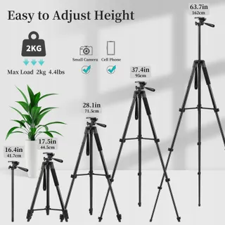 JOILCAN Aluminium Statief 161cm Smartphone Camera Bluetooth — miniatuur 2