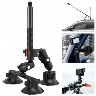 UNSTINCER Autohouder Selfiestick 118cm voor Insta360 GoPro Akaso — miniatuur 1