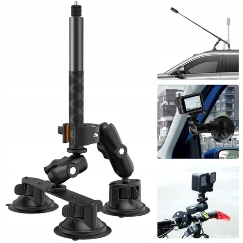 UNSTINCER Autohouder Selfiestick 118cm voor Insta360 GoPro Akaso — foto 1