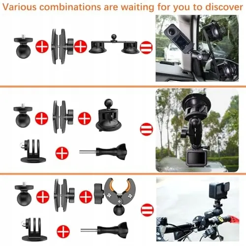 UNSTINCER Autohouder Selfiestick 118cm voor Insta360 GoPro Akaso — foto 2