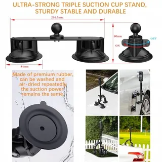 UNSTINCER Autohouder Selfiestick 118cm voor Insta360 GoPro Akaso — miniatuur 3