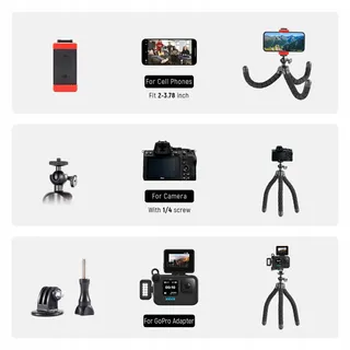 ATAY Mini Reisstatief Telefoon Flexibel voor GoPro Camera's — miniatuur 3
