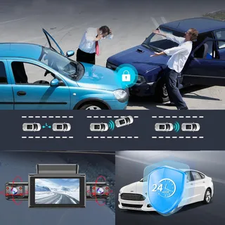 NHOPEEW Dashcam 4-Kanaals 1080P 360° 3" Scherm G-Sensor 64GB — miniatuur 11
