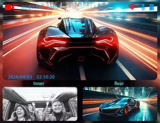 NHOPEEW Dashcam 4-Kanaals 1080P 360° 3" Scherm G-Sensor 64GB — miniatuur 10