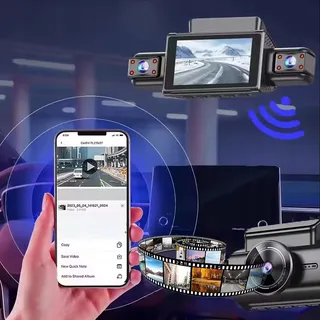 NHOPEEW Dashcam 4-Kanaals 1080P 360° 3" Scherm G-Sensor 64GB — miniatuur 12