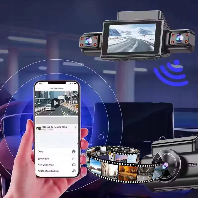 NHOPEEW Dashcam 4-Kanaals 1080P 360° 3" Scherm G-Sensor 64GB — foto 12