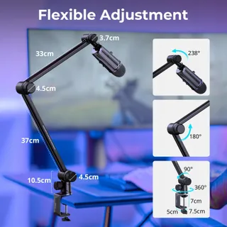 SMALLRIG Microfoonarm 360° Hydraulisch Podcast Streaming — miniatuur 2