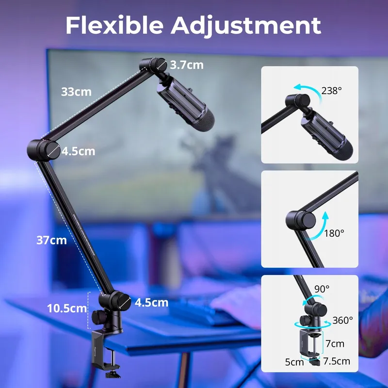 SMALLRIG Microfoonarm 360° Hydraulisch Podcast Streaming — foto 2