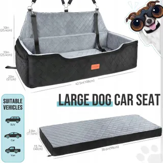 HEGGCOOE Hondenautostoel Grote Honden 45kg Afneembaar Wasbaar — miniatuur 2