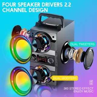 Bluetooth Speaker 40W Draagbaar Verlichting Stereo Bass — miniatuur 3