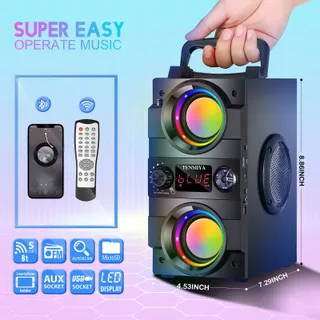 Bluetooth Speaker 40W Draagbaar Verlichting Stereo Bass — miniatuur 2