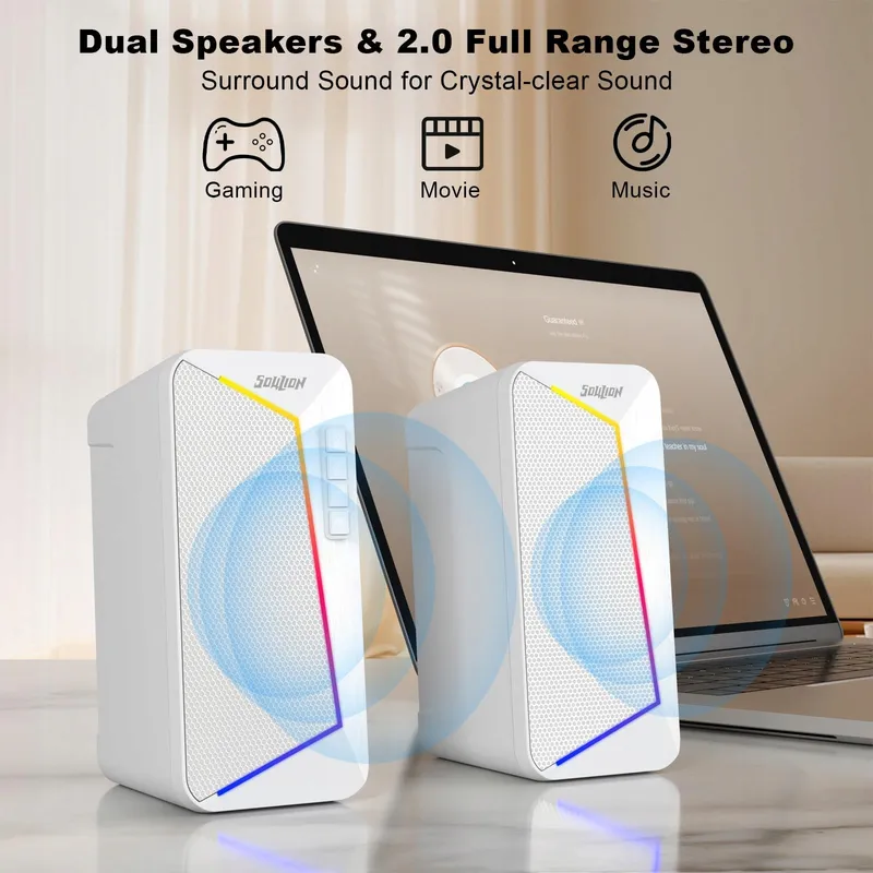 SOULION R40 Computerluidsprekers USB Bluetooth 5.3 Laptop Tablet — foto 2