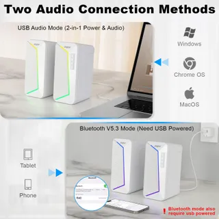 SOULION R40 Computerluidsprekers USB Bluetooth 5.3 Laptop Tablet — miniatuur 3