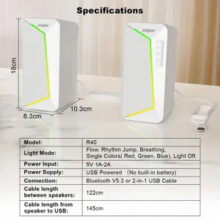 SOULION R40 Computerluidsprekers USB Bluetooth 5.3 Laptop Tablet — miniatuur 6