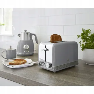 SWAN Retro Broodrooster 2-Slots Vintage 6 Standen Grijs 815W — miniatuur 4