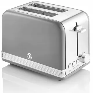 SWAN Retro Broodrooster 2-Slots Vintage 6 Standen Grijs 815W — miniatuur 1