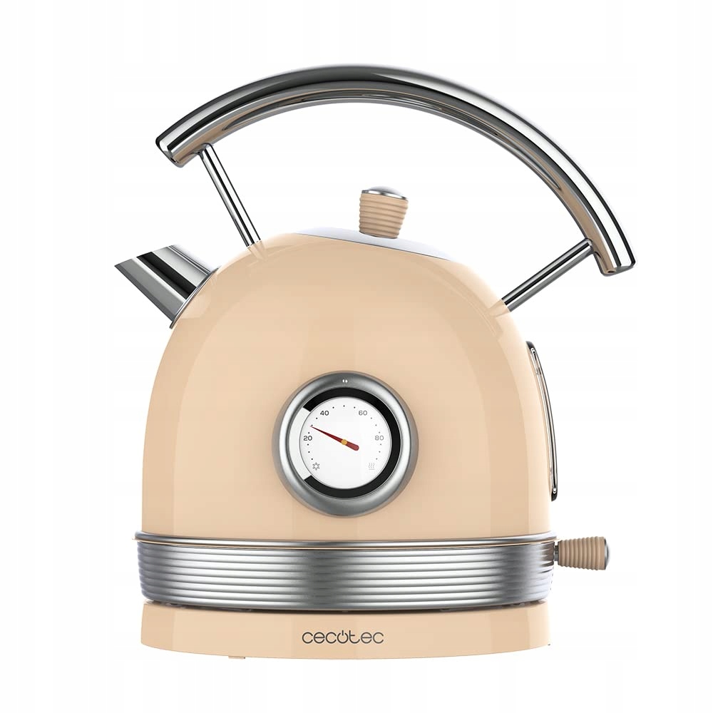 CECOTEC Waterkoker 1,8L 2200W Staal Vintage Stijl Beige
