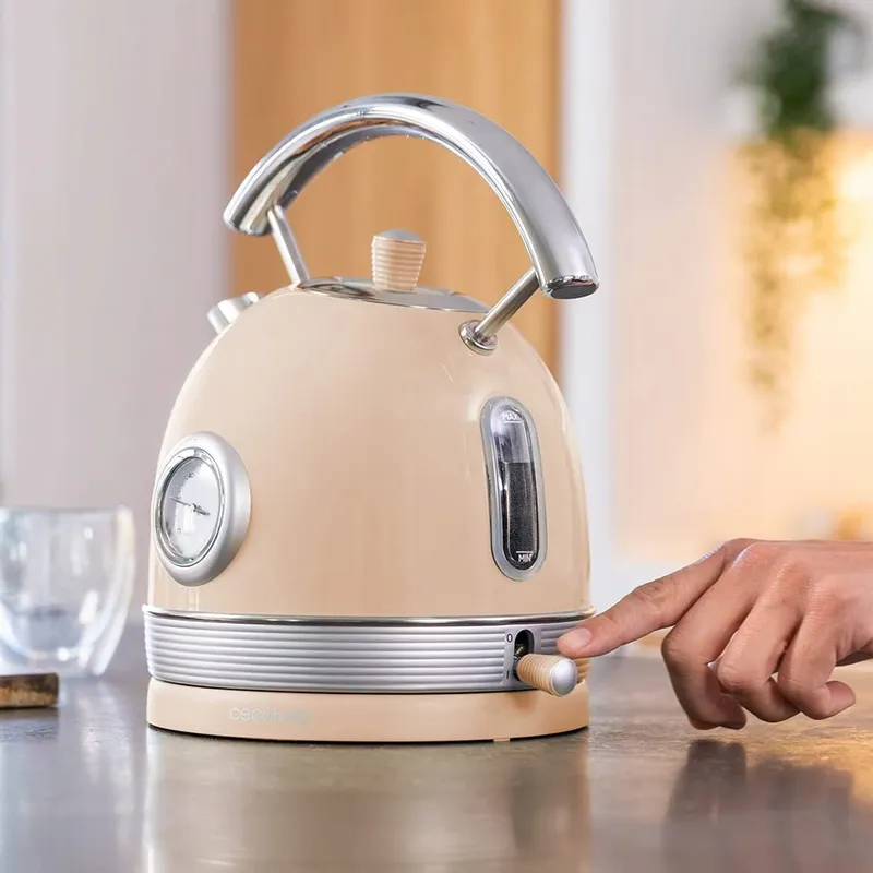 CECOTEC Waterkoker 1,8L 2200W Staal Vintage Stijl Beige — foto 6