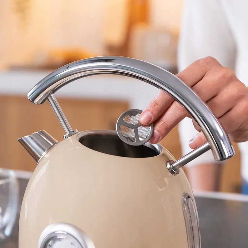 CECOTEC Waterkoker 1,8L 2200W Staal Vintage Stijl Beige — foto 5