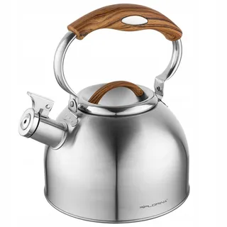 FLORINA JOE Waterkoker 2,5L RVS Houten Handvat Inductie Gas Elektrisch