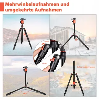 GEEKOTO DSLR Camerastatief 200cm Aluminium Monopod 360 Panorama 8kg — miniatuur 5