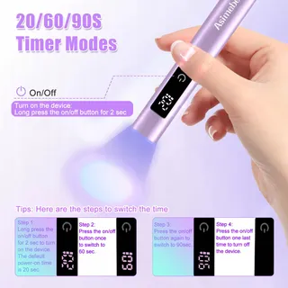 ASIMEBESTY Mini UV LED Nagellamp met Standaard Paars — miniatuur 4
