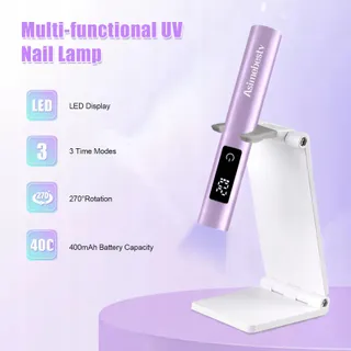 ASIMEBESTY Mini UV LED Nagellamp met Standaard Paars — miniatuur 2