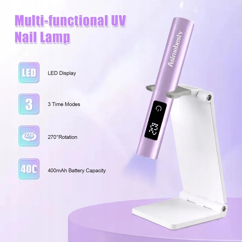 ASIMEBESTY Mini UV LED Nagellamp met Standaard Paars — foto 2