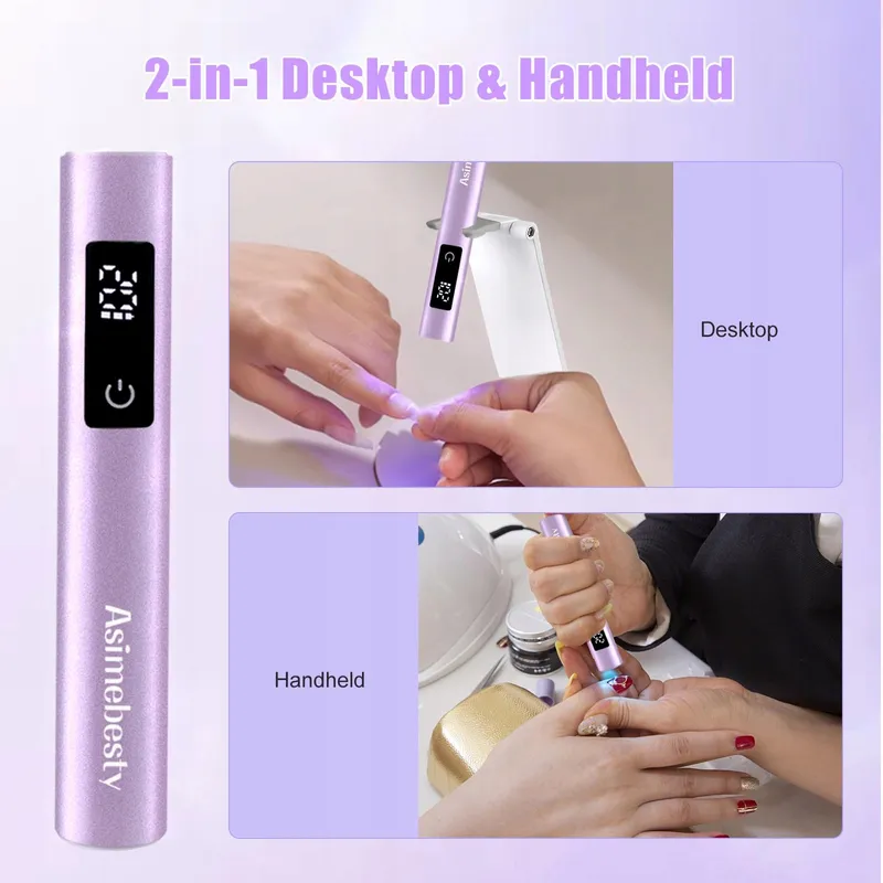 ASIMEBESTY Mini UV LED Nagellamp met Standaard Paars — foto 8
