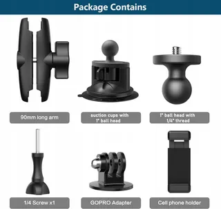 UNSTINCER Auto Zuignaphouder Telefoon Actiecamera 360° Voorruit — miniatuur 7