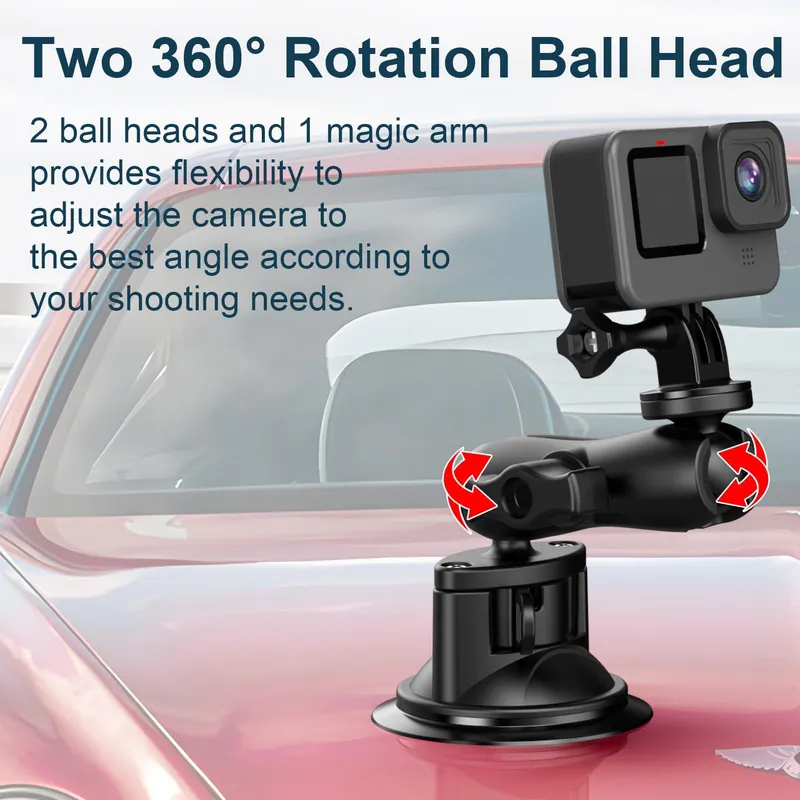 UNSTINCER Auto Zuignaphouder Telefoon Actiecamera 360° Voorruit — foto 3