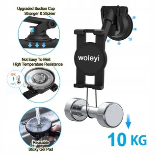 WOLEYI Autohouder Tablet Telefoon Zuignap Telescoop — miniatuur 3