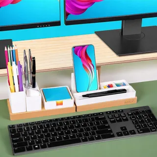 AOTHIA Bureau-organizer Hout Verstelbaar Zwart Met Telefoonhouder — miniatuur 10