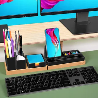 AOTHIA Bureau-organizer Hout Verstelbaar Zwart Met Telefoonhouder — miniatuur 5