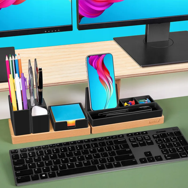 AOTHIA Bureau-organizer Hout Verstelbaar Zwart Met Telefoonhouder — foto 5