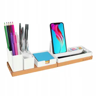AOTHIA Bureau-organizer Hout Verstelbaar Zwart Met Telefoonhouder — miniatuur 8