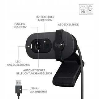LOGITECH Brio 100 Webcam Full HD Vergaderingen en Streaming USB-A — miniatuur 7