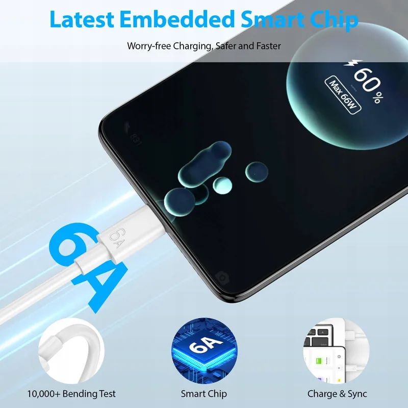 HUAWEI HONOR Supercharge Snellader 66W USB C Kabel Honor 90 80 70 — foto 5