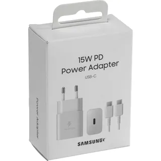 Snellader Telefoon 15W USB Type-C met Datakabel Wit — miniatuur 1
