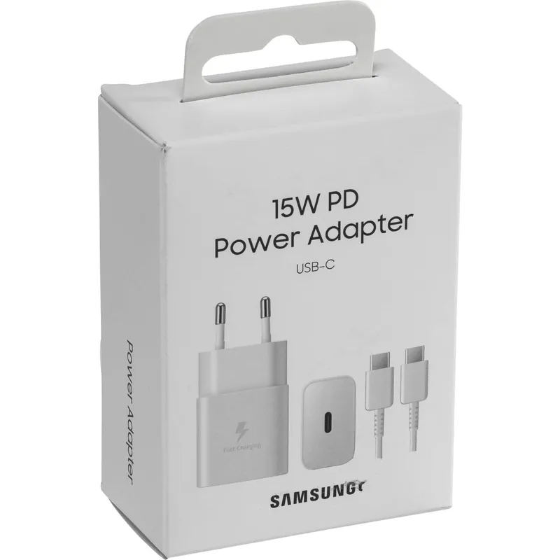 Snellader Telefoon 15W USB Type-C met Datakabel Wit — foto 1