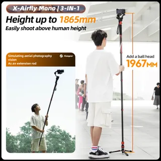FOTOPRO X-Airfly Mono Carbon Statief 185cm 3-in-1 Reis — miniatuur 6