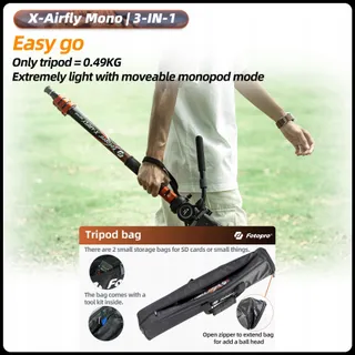 FOTOPRO X-Airfly Mono Carbon Statief 185cm 3-in-1 Reis — miniatuur 7